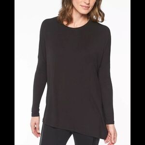 Athleta Cloudlight Relaxed Asym Long Sleeve Top black Size Medium